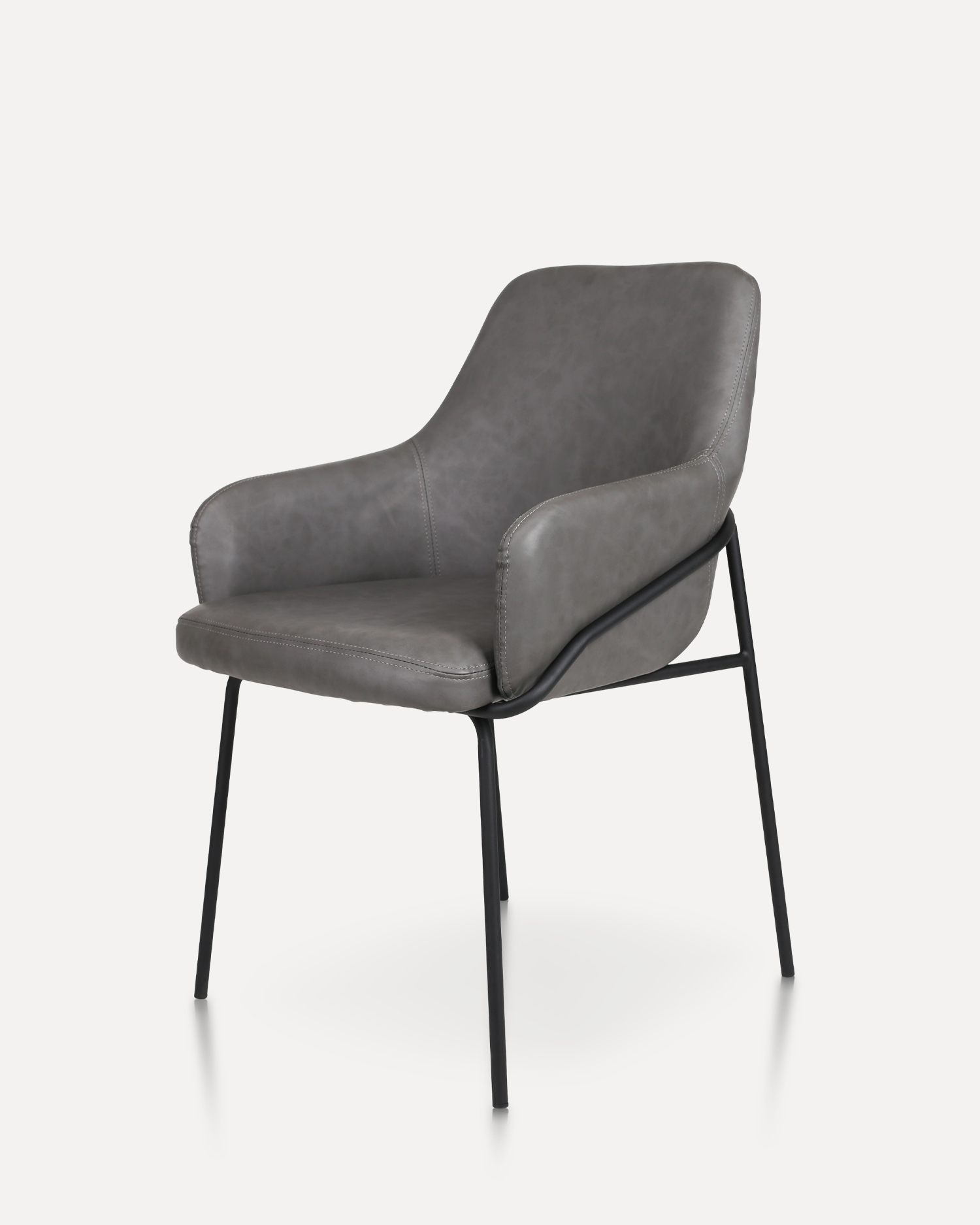 صندلی ناهار خوری چرمی با بازو